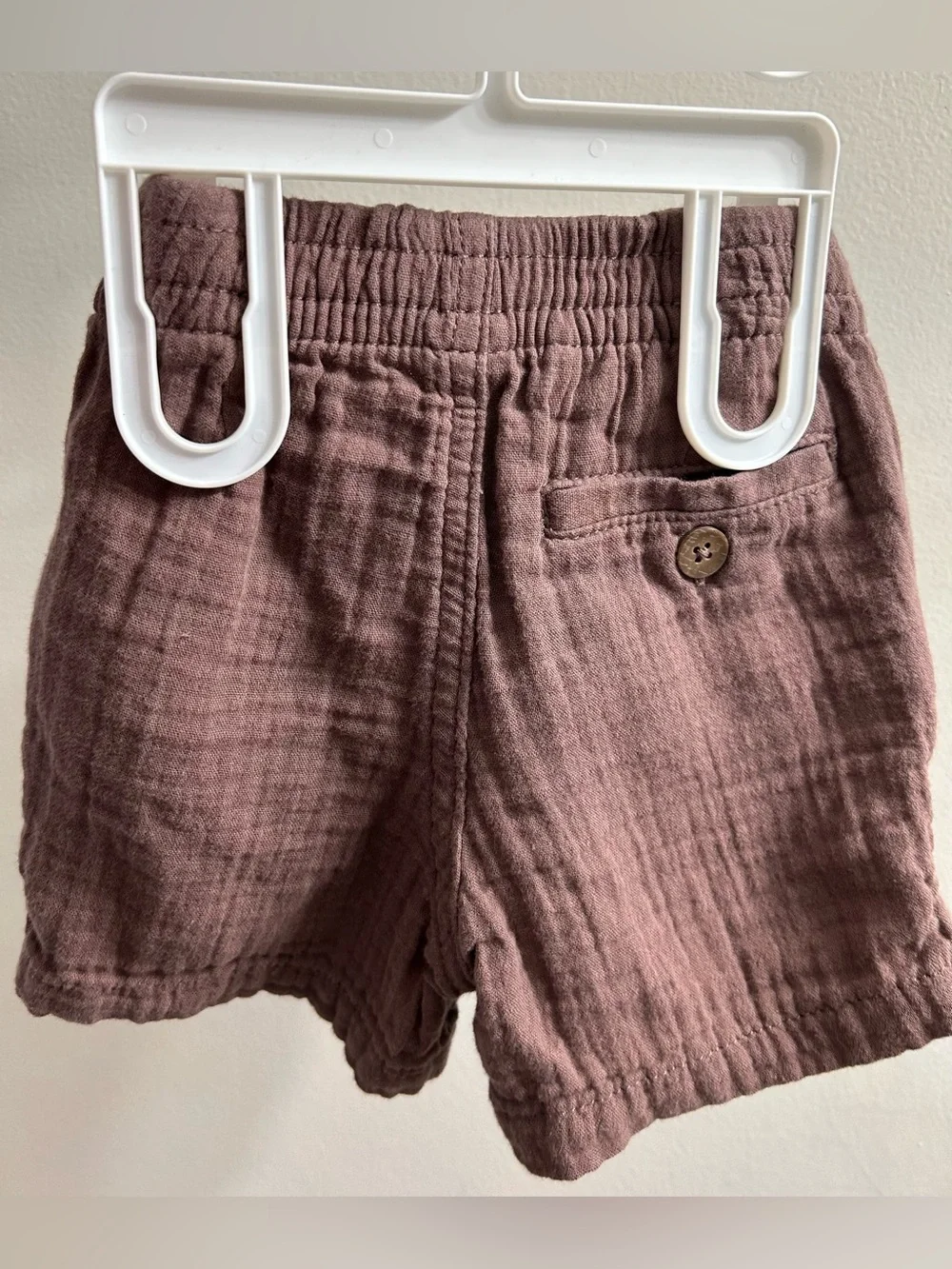 Baby Gap Crinkle Cotton Gauze 2-Piece Resort Shirt & Shorts Brown- Size 18-24M